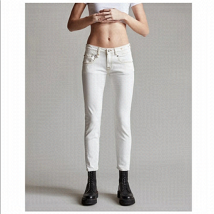 R13 women’s boy skinny ivory white distressed jeans pants size 31